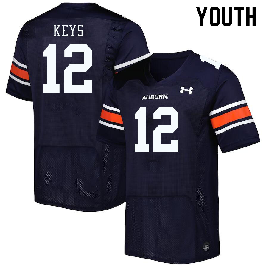 Youth #12 Austin Keys Auburn Tigers College Football Jerseys Stitched-Navy